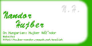nandor hujber business card